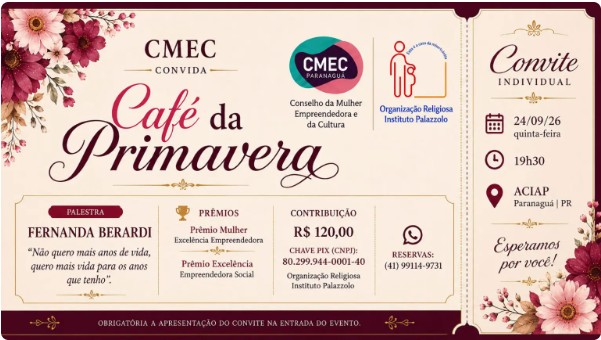 Os detalhes e informações do evento, bem como reservas circulam no convite nesta coluna.
